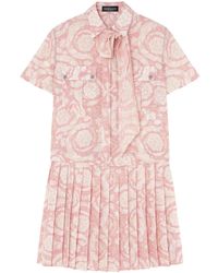 Versace - Barocco Lavalli�Re Minikleid Aus Seide - Lyst