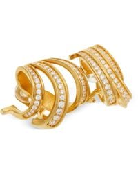 Ferragamo - Golden Metal Earrings - Lyst