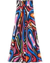Emilio Pucci - Marmo-print Silk Maxi Skirt - Lyst