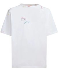 Marni - Embroidered Logo T-Shirt - Lyst