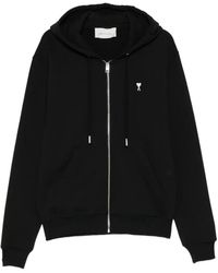 Ami Paris - Logo-Embroidered Hoodie - Lyst