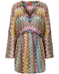 Missoni - V-Neck Zig-Zag Beach Cover-Up - Lyst