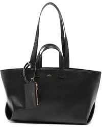 A.P.C. - Le Drummer Logo-Stamp Leather Tote Bag - Lyst