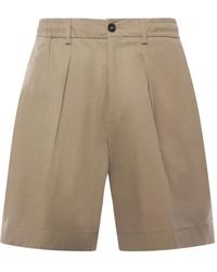 BE ABLE - Pleated Cotton Shorts - Lyst