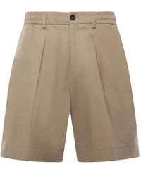 BE ABLE - Pleated Cotton Shorts - Lyst