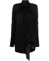 Saint Laurent - Mini-jurk Met Hoge Hals - Lyst