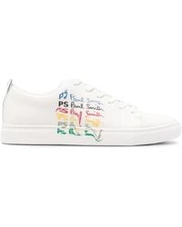 Paul Smith - Logo-Print Leather Sneakers - Lyst