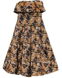 Amsale - Printed Pleated Dress - Lyst