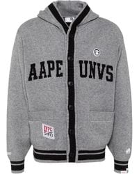 Aape By A Bathing Ape - Intarsien-Cardigan Mit Logo - Lyst