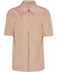 Prada - Short-sleeved Faille Shirt - Lyst