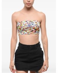 DSquared² - Floral-Print Cropped Top - Lyst
