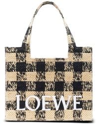 Loewe - Font Checkerboard Logo Large Tote Bag - Lyst