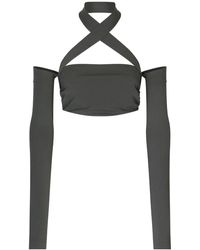 Dolce & Gabbana - Top In Viscosa Con Manicotti - Lyst