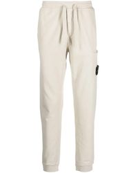 Stone Island - Compass-patch Cotton Track Pants - Lyst