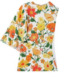 Stella McCartney - Lady Garden-print One-shoulder Top - Lyst