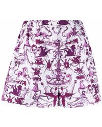 Patou - Abstract-print Cotton Shorts - Lyst