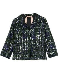 N°21 - Sequin-Embellished Checked-Pattern Blazer - Lyst