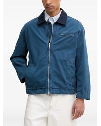 Les Deux - Contrast-Collar Zip-Up Jacket - Lyst