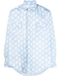 ERL - Polka-Dot Print Cotton Shirt - Lyst
