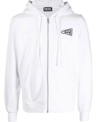 DIESEL - Logo-Print Zip Up Hoodie - Lyst