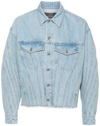 Mugler - Panelled Denim Jacket - Lyst