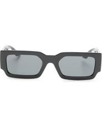 Versace - Greca-Detail Rectangle-Frame Sunglasses - Lyst