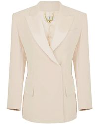 Elisabetta Franchi - Double-Breasted Peak Lapels Jacket - Lyst