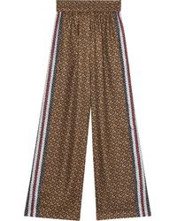 Burberry Monogram Print Pants - Brown