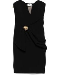 Elisabetta Franchi - Bow-Detail Crepe Mini Dress - Lyst