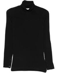 SOLOTRE - Buttoned-Cuff Roll-Neck Top - Lyst