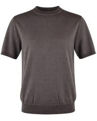 Altea - Ribbed-Trim T-Shirt - Lyst