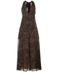 Max Mara - Zebra-Print Maxi Dress - Lyst