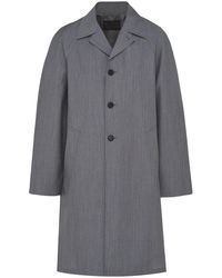 Prada - Manteau en laine à simple boutonnage - Lyst
