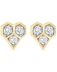 Sara Weinstock - 18K Diamond Honey Comb Heart Stud Earrings - Lyst