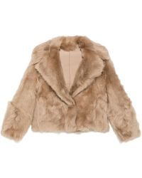 Blancha - Shearling-Finish Lapel-Collar Jacket - Lyst