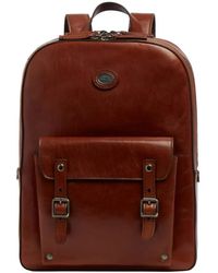 The Bridge - Buckle-Detail Leather Backpack - Lyst