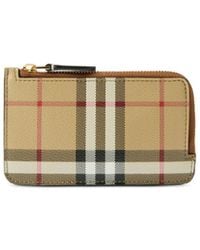 Burberry - Check Zip Card Case - Lyst