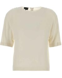 Giorgio Armani - Georgette Short-Sleeve Silk Blouse - Lyst