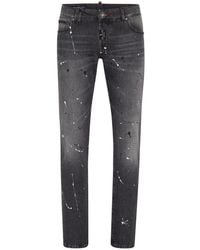 Philipp Plein - Paint-Splatter Slim-Fit Jeans - Lyst