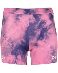 Off-White c/o Virgil Abloh - Logo-Print Tie-Dye Shorts - Lyst
