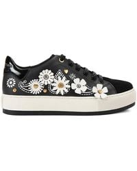 Kurt Geiger - Floral-Appliqué Studded Sneakers - Lyst