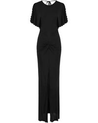 Elisabetta Franchi - Abito Lungo Con Bordo A Smerlo - Lyst
