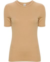 Totême - Crew-neck Fine-ribbed T-shirt - Lyst