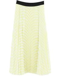 MSGM - Pleated Patterned Skirt - Lyst