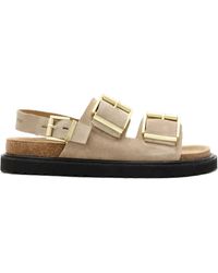 AllSaints - Buckle-Detail Platform Sandals - Lyst