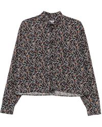 MSGM - Matchstick-Print Cropped Shirt - Lyst