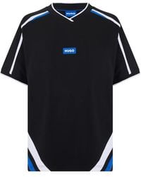 BOSS - Contrast-Detail T-Shirt - Lyst