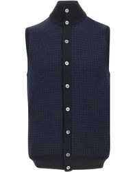FILIPPO DE LAURENTIIS - Wollen Top Met Pied-De-Poule Print En Knoop - Lyst
