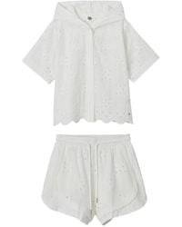 B+ AB - Broderie-Anglaise Hooded Shirt And Shorts Set - Lyst