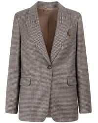Brunello Cucinelli - Check-Pattern Tailored Blazer - Lyst